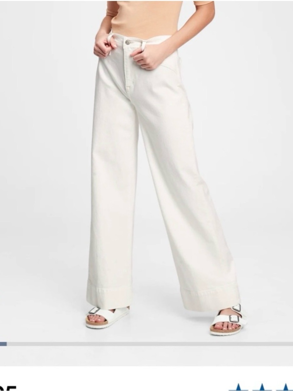 GAP Wide-Leg Sky High Jeans in Ecru *Read description*